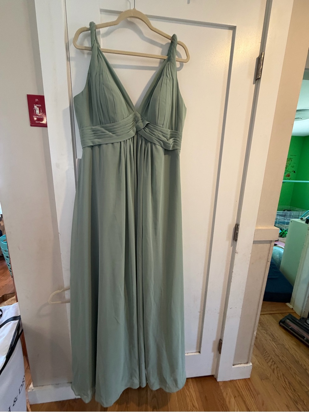 NWT Azazie Maren Bridesmaids Dress size A16 color Matcha